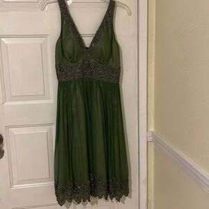 Sequence Beaded Short green dress by Adrianna Papell.